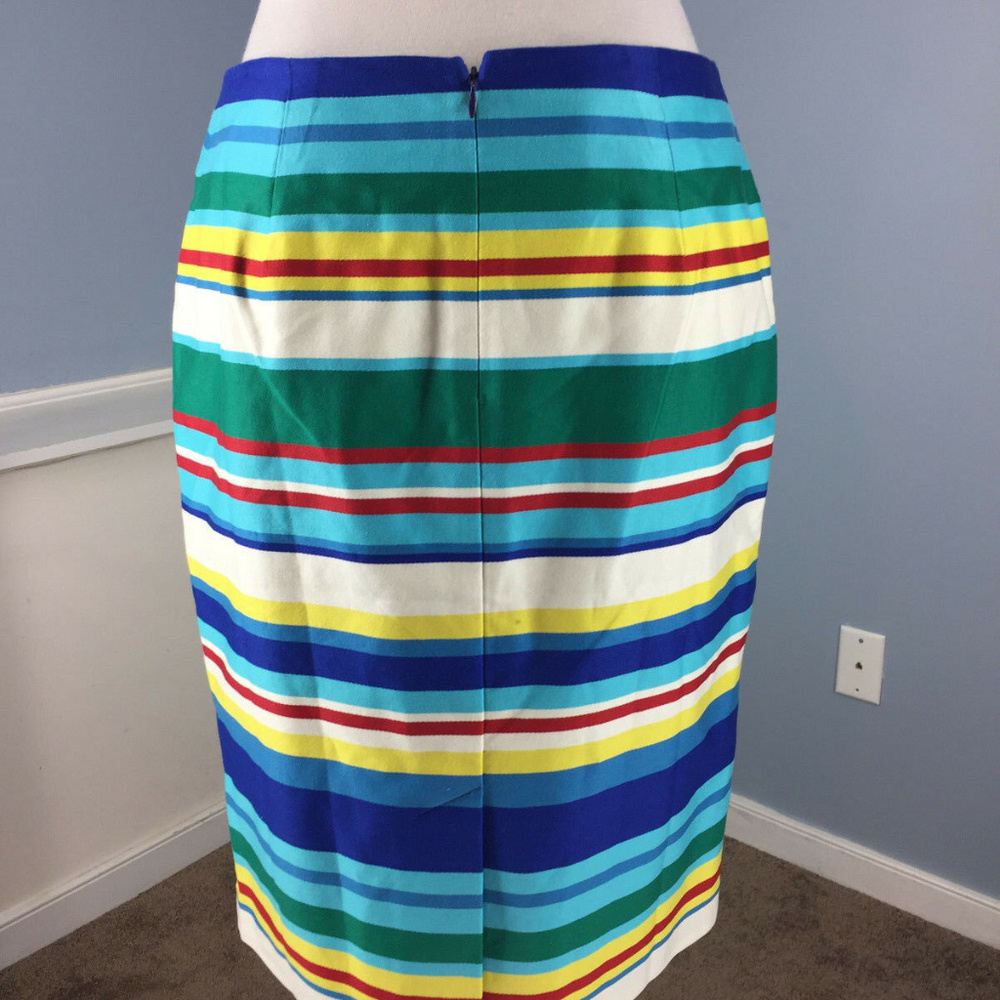 New Talbots 10 P Multi Color Stripe Pencil Skirt - image 3